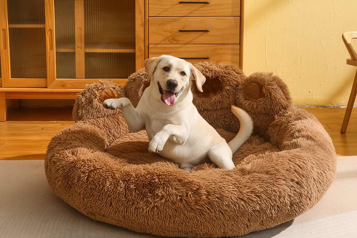 Lit pour chien chaud – Taille moyenne à grande, doublé polaire